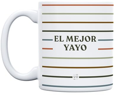 UO Taza de regalo con mensaje El mejor yayo, Regalo para yayos, regalo para padres, 350 ml, Cerámica
