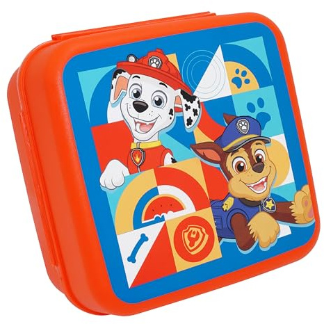HOVUK Paw Patrol Kids Lunch Box 13cm, 3 Compartment Food Container, Children Lunch Box, Plastic Meal Prep Container, Bento Lunch Box for Kids Boys 3+Y, School Lunch Box