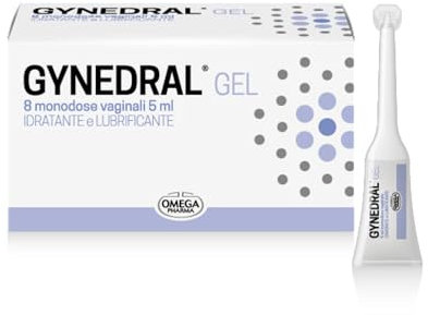 Omega Pharma - Gynedral Gel - Gel Vaginale con Acido Ialuronico, Idratante, Lubrificante e Riparatore, Contrasta la Secchezza Vaginale - 8 Monodose 5 ml