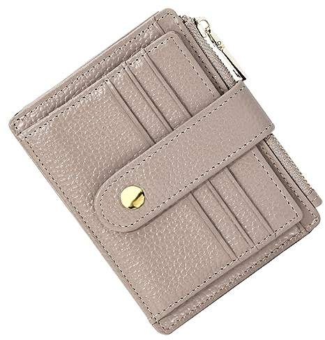 BTNEEU Porta Carte di Credito in Pelle RFID Blocco Portafoglio Sottile con Portamonete, Porta Carte di Credito con Cerniera, Portamonete Donna Piccolo Portafoglio Uomo Slim con 9 Slot Schede