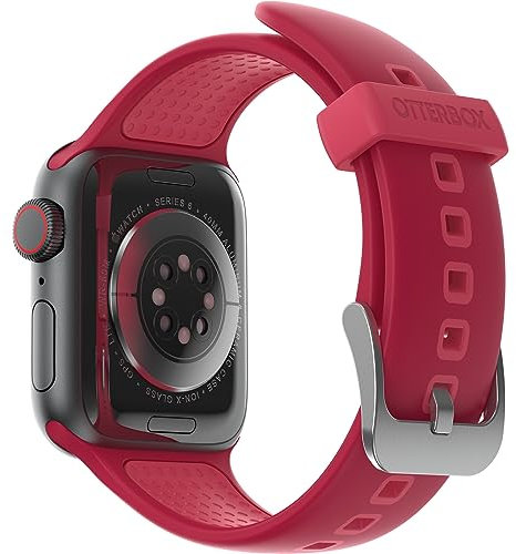 OtterBox All Day Uhrenarmband für Apple Watch 40/41/42mm, weiches, angenehmes und strapazierfähiges Silikonband für Apple Watch, Rot