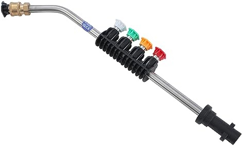 AIM Tools Rallonge de Lance pour Nettoyeur Haute Pression Compatible avec Karcher K-série K2 K3 K4 K5 K6 K7, Lance de Rechange avec 5 Buses de Lavage à Jet, Accessoire de Nettoyage de Gouttière