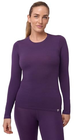 DANISH ENDURANCE Haut Thermique en Laine Merinos pour Femme, sous-Vêtements Thermiques. Couche de Base d'hiver, Violet, L