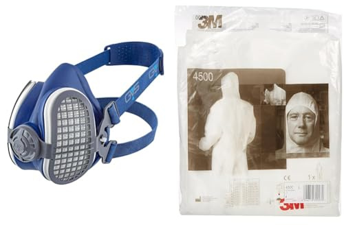 GVS Masque Elipse SPR501 avec filtres P3, M/L & Combinaison de protection 3M™ 4500 blanc, taille L