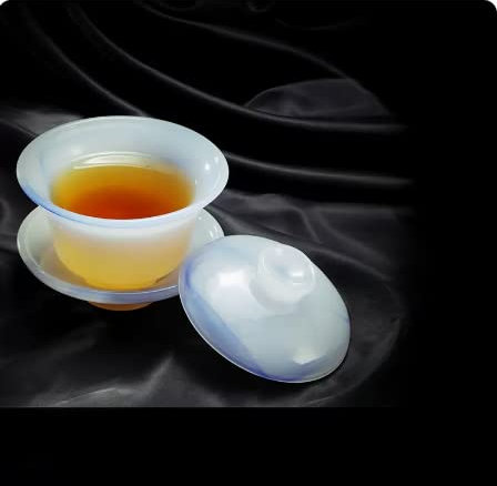 kaixiaochai Théière avec passoire Petite théière Soupière Infuseur à thé Bol Ensemble de Tasses à thé de Grande capacité Tasses à thé et soucoupes (Bleu Encre - Bol Couvert)