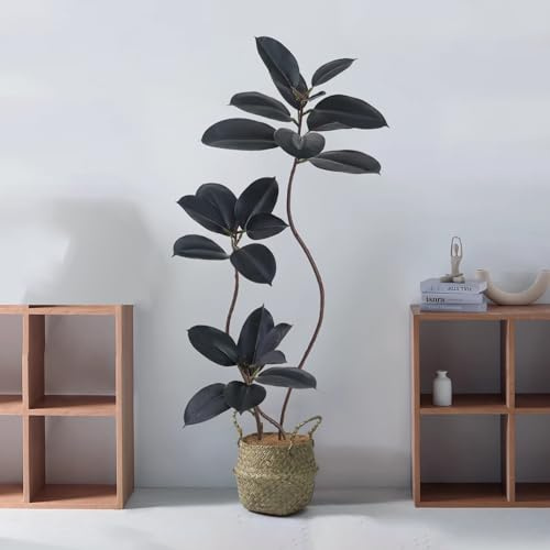 Künstlicher Baum Künstliche Gummibäume für den Innenbereich mit Großen Blättern, Dekorations-Imitationsbaum für Weihnachten, Büro, Hochzeit, Lebensechter Künstlicher Immergrüner Baum(S)