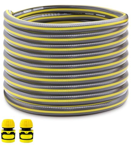 Garden Hose Pipe, 1/2” Garden Hose Connection Set (5m) | 2 Quick Hose Connectors, Water Hose Pipe Garden Hose Pipe Extension for Tap to Hose Trolley