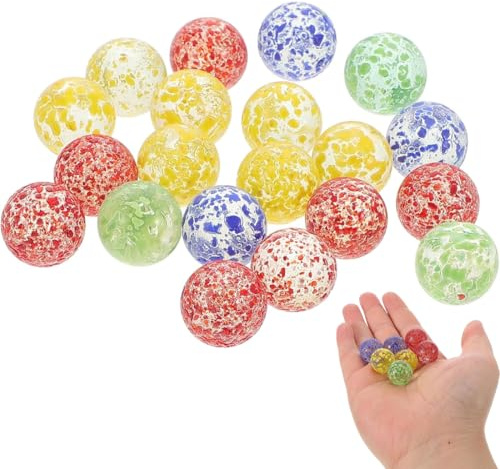 OUDQFCJ 20 biglie di vetro colorate, sfere di vetro luminose per la decorazione della casa e progetti fai da te