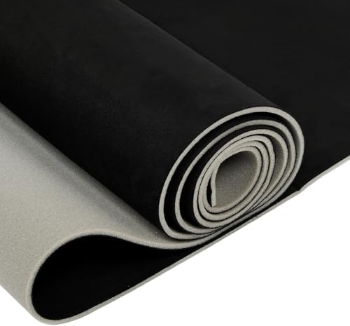 MYOYAY Auto Dachhimmel Stoff 250 cm × 150 cm Wildlederimitat-Dachhimmel mit 4 mm Schaumstoff Kaschierung Auto Himmel Reparieren DIY-Dachhimmel Stoff für Dachhimmel von Autos und Wohnmobilen (Schwarz)