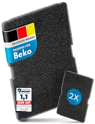 2x Trockner Filter passend für Beko, Grundig, Blomberg, Smeg Trockner - Ersatz für 2964840100 2964840200 - Trocknerfilter für Wärmepumpentrockner - Passgenauer Schwammfilter 245 x 155 x 10 mm