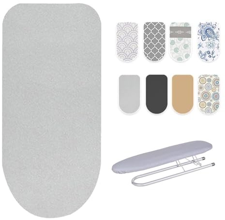 52x11cm Bügelbezug Mit Wattepolster, Ersatzbezug For Ärmel-Bügelbrett, Mini Tischbügelbrettbezug Aus Baumwolle(Light gray)