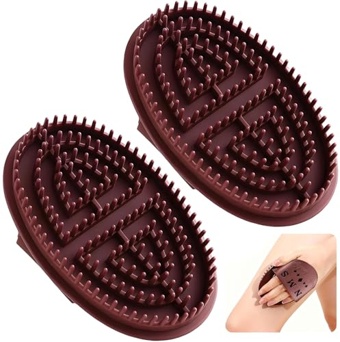 2 Stück Meridian Massagebürste,Gua Sha Körper,Massagebürste Körper | Body Gua Sha,Meridian-Bürste,For Waist, Abdomen,Head,Leg