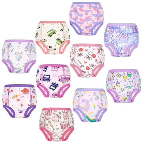 Confezione da 10 Mutandine da addestramento al vasino per Bambine e Bambini, Biancheria Intima Riutilizzabile per l'addestramento al vasino