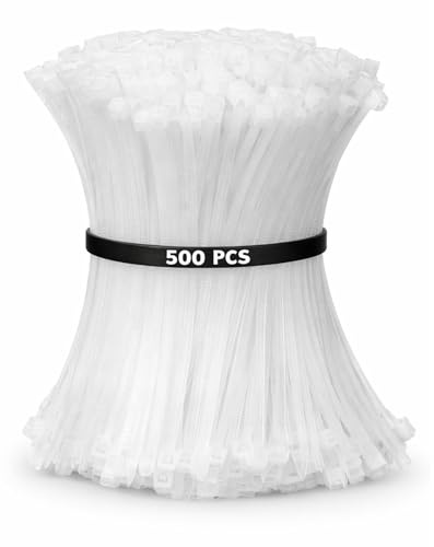 PARENCE. Lot de 500 Serre-Câbles 100 mm x 2,5 mm – 500 Serflexs Blanc – Colliers de Serrage Plastique – Organisation Fils Électriques, Bricolage, Maison - 500 Pièces