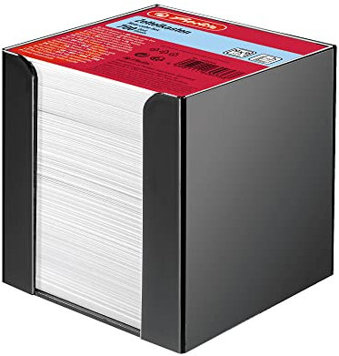 Herlitz 1600360 Zettelkasten 9x9x9cm schwarz 700 Blatt weiß gefüllt