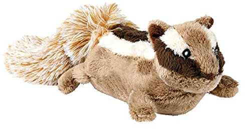 TRIXIE Streifenhörnchen Plüschtier - süßes Eichhörnchen Kuscheltier aus weichem Plüsch - niedliches Stofftier für Haustiere, 28 cm - robustes Spielzeug in Naturfarben - 35987