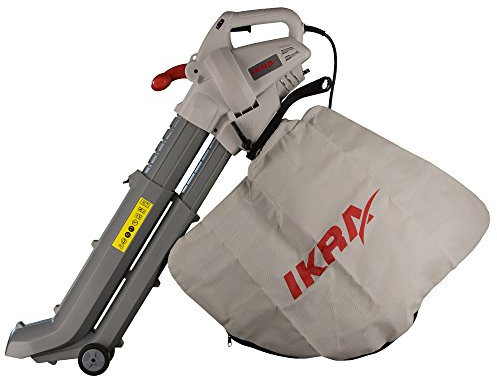 IKRA 74204030 Elektro 3in1 Laubsauger Laubbläser Laubhäcksler IBV 2800 E inkl Fangsack 45l Blasgeschwindigkeit 275 km/h 2.800W, 230 V, Grau/Rot/Schwarz