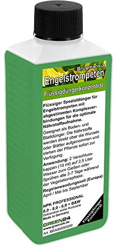 GREEN24 Engelstrompeten Dünger, 250ml, Spezial-Flüssigdünger NPK für Brugmansia & Datura, fördert extreme Blütenfülle, intensiven Duft & kräftiges Wachstum, für alle Engelstrompeten-Arten