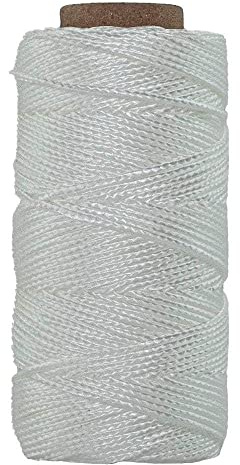 SGT KNOTS #18 Twisted Mason Nylon String Superior and Durable Twine for Masonry Jobs, DIY Projects, Crafting, Commercial, Workshop, Gardening, Trot Line (550ft, White)