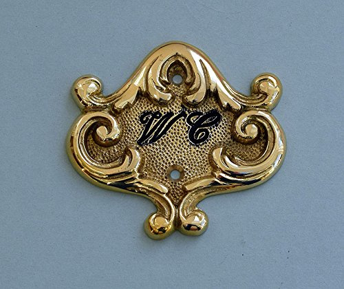 Graf von Gerlitzen Luxusgriffe Antik Messing WC Toilette Schild Jugendstil WC-01P