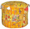 Aakriti Gallery – Puf Indio Aakriti con puf Bordado, algodón Indio, otomano, Funda de otomano con decoración étnica – Carcasa (Amarillo, 46 x 33 cm)