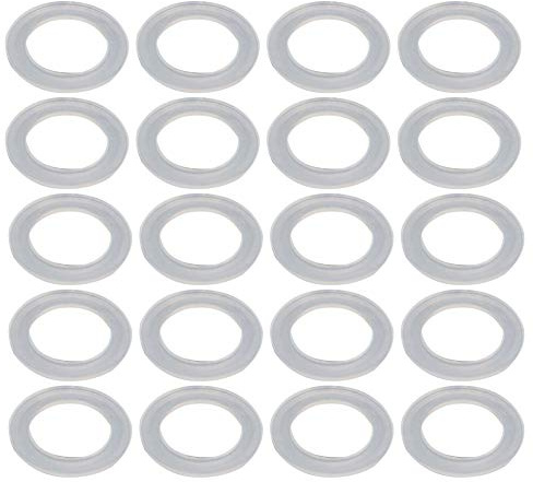Othmro Lot de 50 rondelles plates en nylon M14 22 mm OD 14 mm ID 1,2 mm d'épaisseur pour robinet, tuyau d'eau, transparent