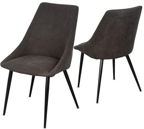 Staboos CH80 Esszimmerstuhle 4er Set Polsterstuhl bis 150 kg - Strapazierbarer Stoff Sessel - Polsterstuhl (Anthrazit)