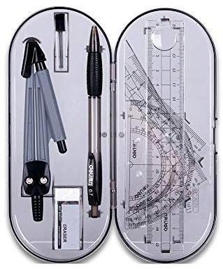 XINGSUI 8-teiliges Geometrie-Mathematik-Set, Geometrie-Kompass-Sets, zum Zeichnen, Messen, Mathematischen Modell, Lernwerkzeug