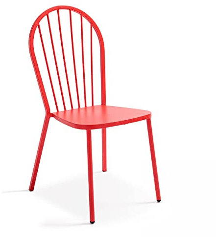 Oviala Bistrostuhl für den Garten, Metall, Rot
