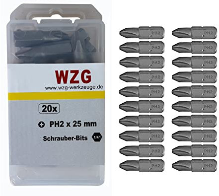 20St. PH 2 Bits in Box Trockenbaubit Gipskarton Schnellbauschrauben PH2 Bits