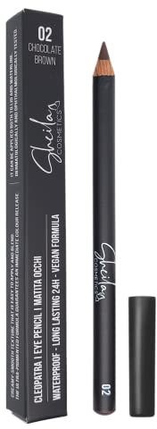 Sheila Cosmetics Cleopatra – Crayon Khôl Yeux Waterproof – Texture Douce et Estompable – Tenue 24h – Testé Ophtalmologiquement – Fabriqué en Italie (02 Chocolate Brown)