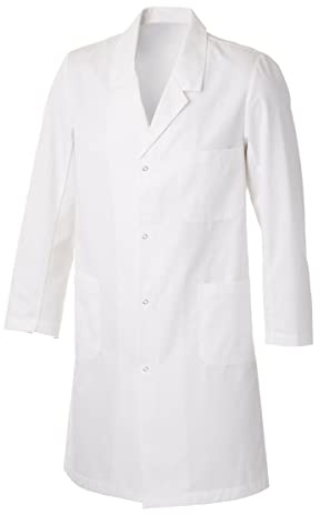 KODAMA Blouse Blanche de Chimie 100% Coton - Collège Lycée Etudiants - Fermeture par Boutons Pression - 10, 12, 14 et 16 Ans (Taille 12 Ans)