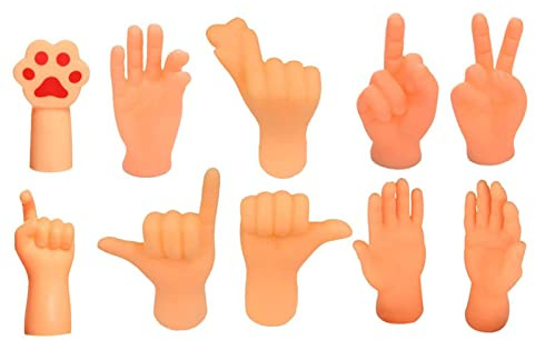 Giftik 10 Stück kleine Hände Miniatur linke Hände rechte Hand realistische kleine Puppets Party Gastgeschenke Spielzeug (braun)