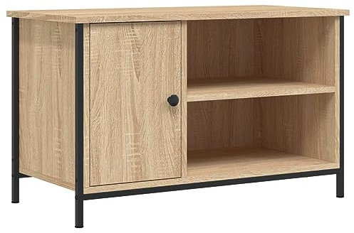 vidaXL Mobile Porta TV Rovere Sonoma 80x40x50 cm in Legno Multistrato, Supporto TV, Supporto per unità multimediali, Mobile con Luce LED