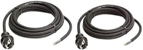 as - Schwabe Gummi-Anschlussleitung 4,5 m - 230 V, 16 A Schuko/Euro-Stecker mit Leitung - Verbindungskabel für die Baustelle - Stromkabel mit Aderendhülsen - IP44 - Made in Germany - Schwarz - 60379