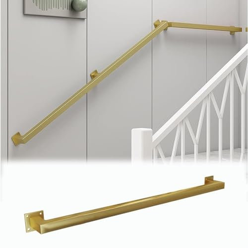EMENAR Moderne Metall-Treppenhandläufe, rutschfeste Handläufe, Terrassengeländer für Innen- und Außen-Loft-Veranda-Terrassen, quadratisches Rohrdesign, 30–600 cm (Size : 10ft/300cm)