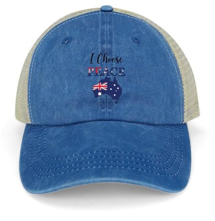 Yelolyio Australien Nationalflagge I Choose Peace Baseball Caps Australien Baumwolle Caps Sonnenhut Patriotische Kappen Herren und Damen Hüte Mesh Caps Outdoor Sport Caps Frühling Sommer, dunkelblau,