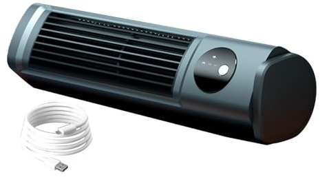 Ventilateur portable pour climatiseur - Ventilateur AC pour petite voiture, climatiseur de table trois vitesses | Ventilateur personnel rechargeable avec tête secouante automatique