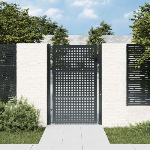 ShGaxin Gartentor Anthrazit 105x175 cm Stahl, Gartentür, Zauntor, Garten Tor, Gartenpforte, Garden Gate, Gartentüre - 154561