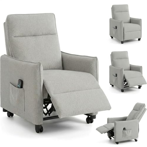homeguru Relaxsessel mit Verstellbarer Rückenlehne, Ruhesessel mit Liegefunktion Stilvoll Fernsehsessel, Lounge Sessel Stuhl Wohnzimmer Ergonomisch Armlehnstuhl Einzelsofa Grau, Relaxsofa Liegesofa