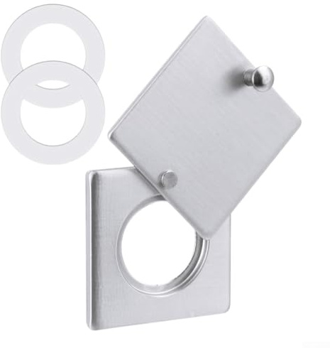 Square Door Viewer Cover, Privacy Peephole Security Cap Kit, Zinc Alloy Rotatable Design for Entry Bathroom Patio Sliding Doors for WINDOWS(Brushed)