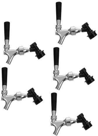 Ciieeo 5 Pièces Robinet de bière - Tireuse à bière Distributeur Bouteille Tasses Brosse à bière étagère grogneur Martini Cocktail soupape Mixeur Bar Robinet de fût de bière abs Black