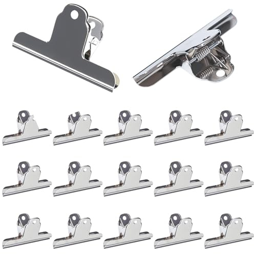ZHYOPING Stora silver bulldogklämmor – 15-pack 100 mm metallpärmklämmor, kraftiga pappersklämmor, rostfritt stål tjur hundklämmor för A4-dokument, ritbord, foton, hantverk, kontor och köksanvändning
