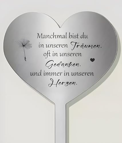 Yunlaishaocer Decorazione per tomba resistente alle intemperie, in metallo, con scritta Talvolta sei nei nostri sogni, spesso nei nostri pensieri e sempre nei nostri cuori, decorazione per tomba per