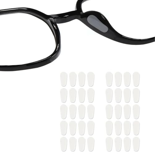 Heyumybit 20 Paare Nasenpads Brille Selbstklebend,Antirutsch Brillenpads,Silikon Brillen Nasenpads für Brillen und Sonnenbrillen Transparent