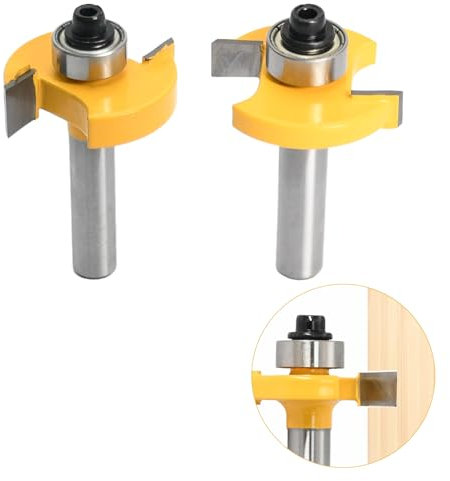 2 Pezzi Frese Per Legno Manico Da 8 Mm Altezza Di Taglio 6,35 Mm/9,52 Mm Fresa Per Legno Con Cuscinetto A Sfere Fresa Per Pino, Rovere, Mdf, Truciolato