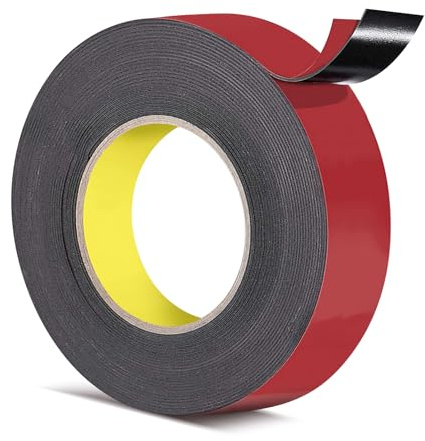 Runyu® Nastro biadesivo 25 mm × 5 m, extra forte, impermeabile, nastro adesivo in schiuma, multifunzione, per auto, decorazione della casa, ufficio