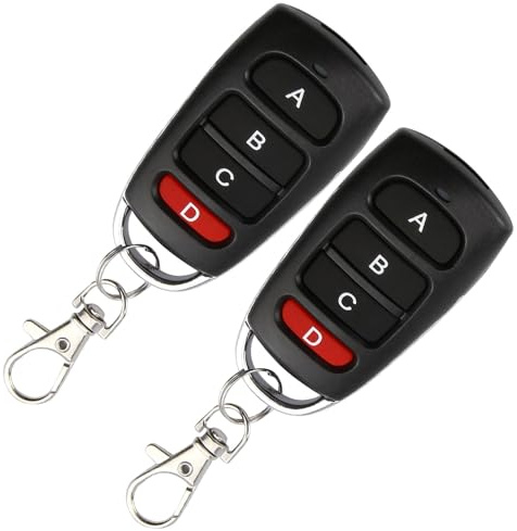 Telecomando universale per cancello 433 MHz Set di 2 clonazione rapida 4 pulsanti per auto porte di garage persiane barriere portata 10 m chiave copiosa senza fili codice fisso antipressione