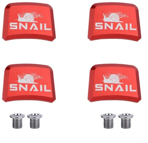 Besshepplo Set di 4 Viti per Corona per Bici da Strada a velocità Singola, Dadi Quadrati in Alluminio (Rossi)