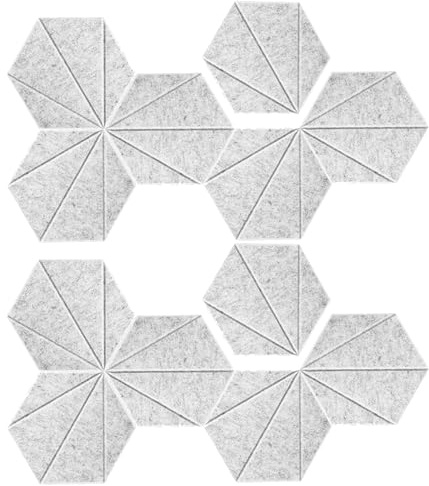 Kelisdi Lot de 12 dalles en mousse insonorisantes adhésives en polyester - Panneaux muraux insonorisants - Réduction du bruit